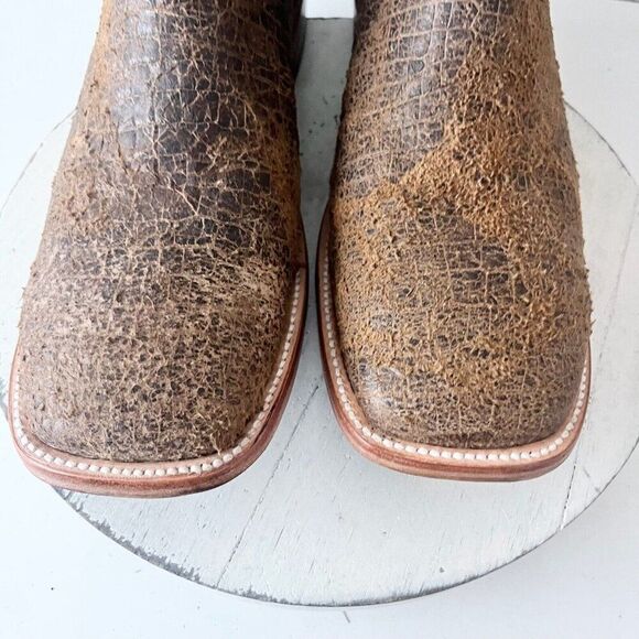 NEW Capitan CHEYENNE Mens Cowboy Boots 13D Western Square Toe Brown Leather sole - Picture 5 of 10